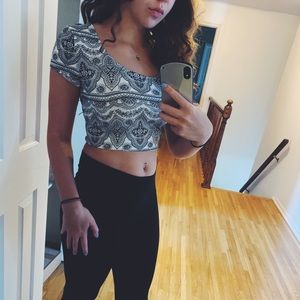 White and black crop top